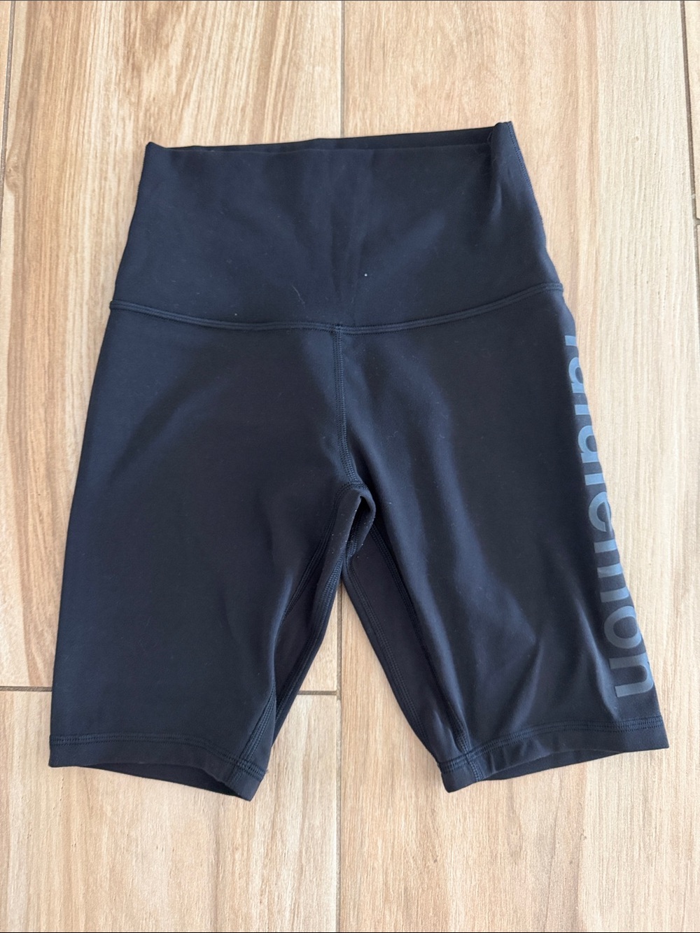 lululemon athletica Black High-Rise Bike Shorts with Side Logo